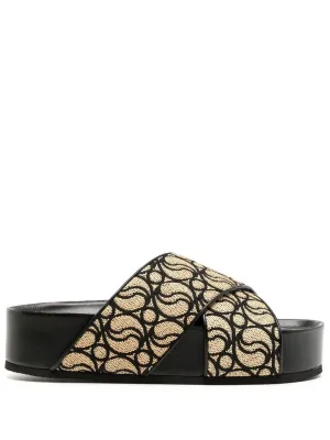 Stella McCartney monogram-pattern open-toe slides