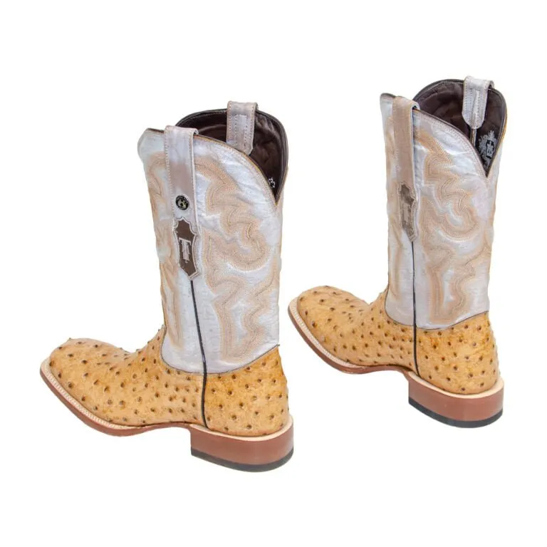 TANNER MARK MEN’S Ostrich Rustic Orix Print Western Boots