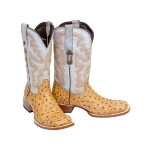 TANNER MARK MEN’S Ostrich Rustic Orix Print Western Boots