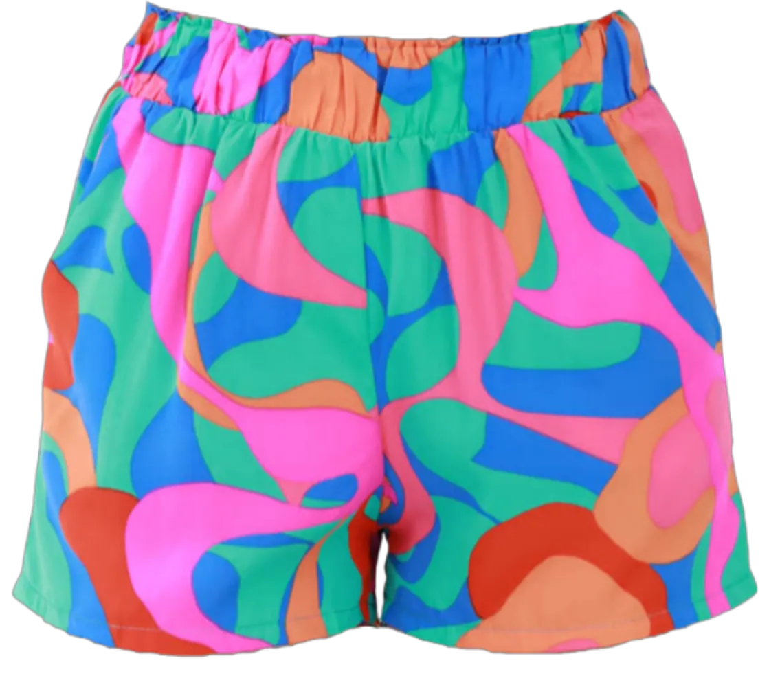 Tulum Dreaming Colorblock Shorts -Mint