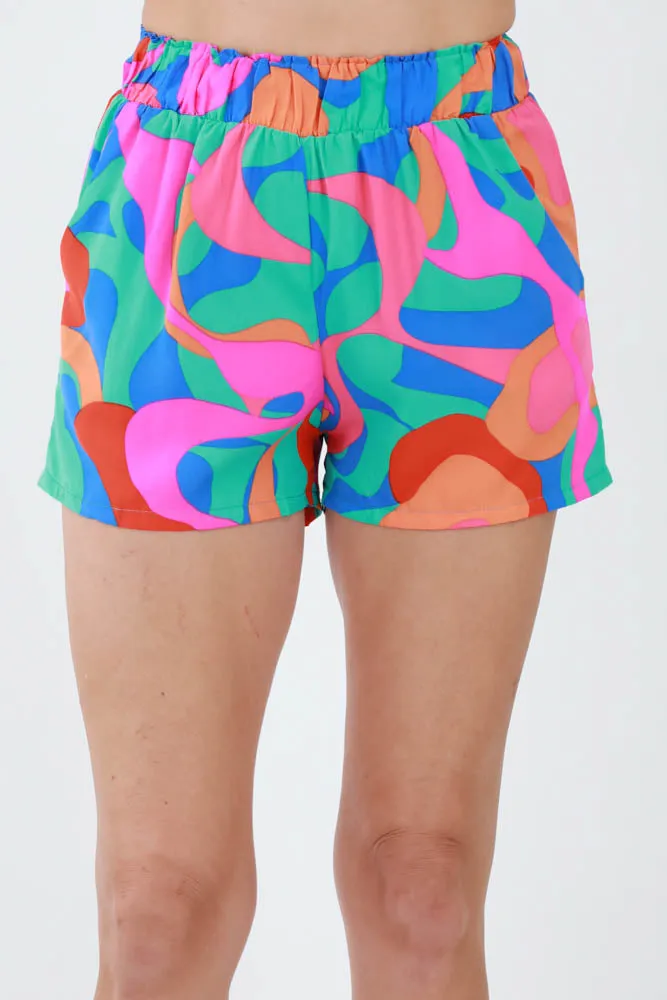 Tulum Dreaming Colorblock Shorts -Mint