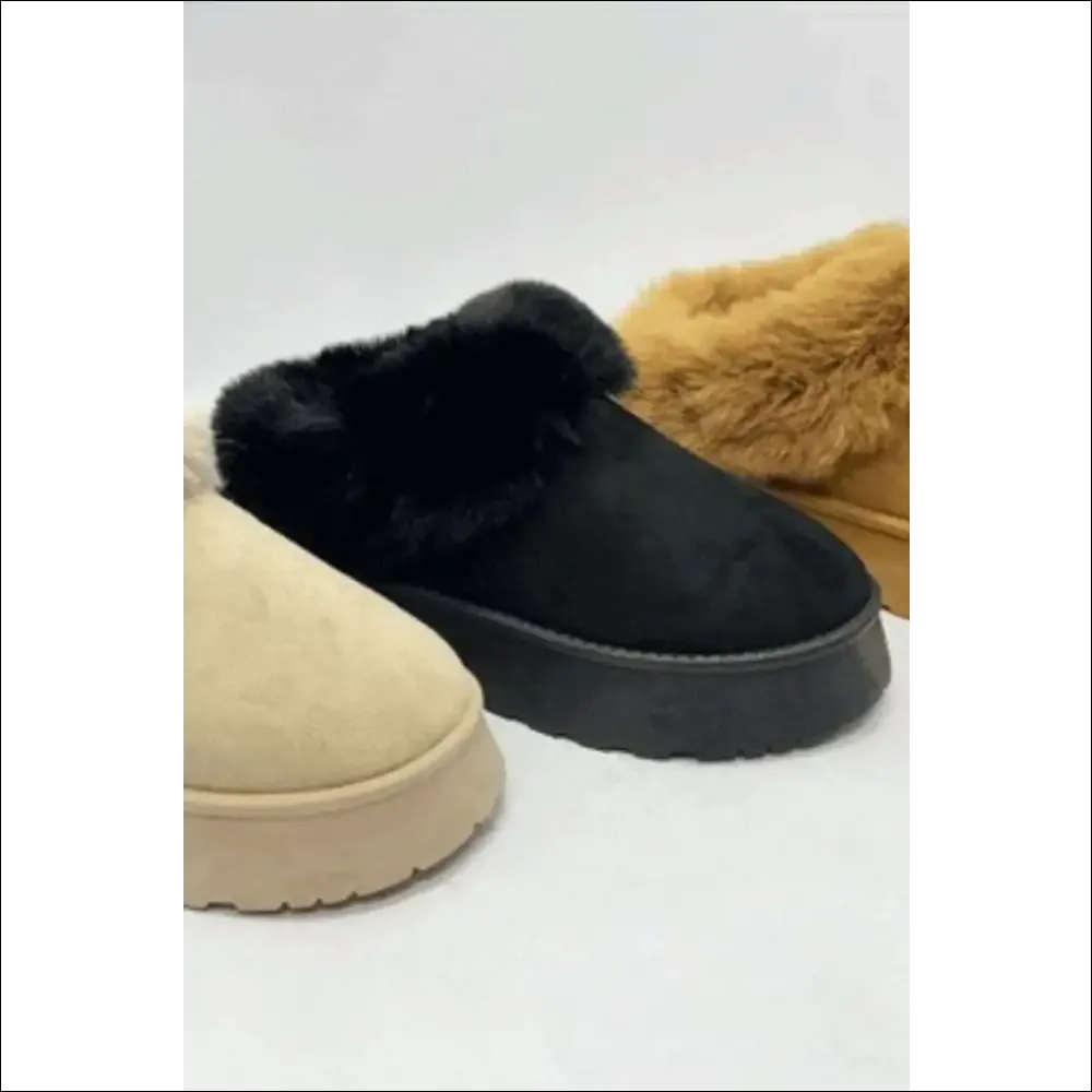 Wild Diva Faux-Fur Platform Slip-On Booties