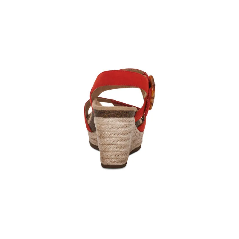 WOMEN'S AETREX ASHLEY ARCH SUPPORT WEDGE SANDAL | POPPY