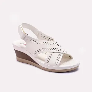 Womens White Casual Wedge Sandals 0421555